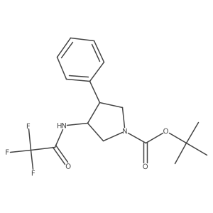 Tert-butyl 3-phenyl-4-(trifluoroacetamido)pyrrolidine-1-carboxylate结构式