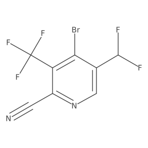 4-Bromo-5-(difluoromethyl)-3-(trifluoromethyl)picolinonitrile结构式