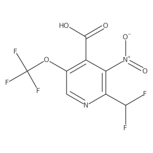 2-(Difluoromethyl)-3-nitro-5-(trifluoromethoxy)pyridine-4-carboxylic acid Structure