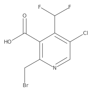 2-(Bromomethyl)-5-chloro-4-(difluoromethyl)pyridine-3-carboxylic acid结构式