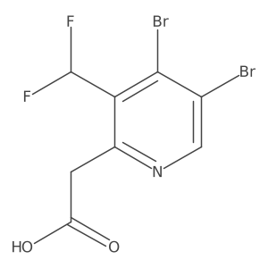 2-(4,5-Dibromo-3-(difluoromethyl)pyridin-2-yl)acetic acid Structure