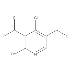 2-Bromo-4-chloro-5-(chloromethyl)-3-(difluoromethyl)pyridine Structure