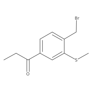1-(4-(Bromomethyl)-3-(methylthio)phenyl)propan-1-one Structure
