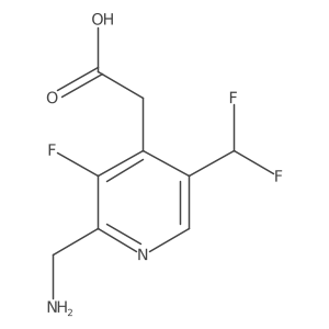 2-(Aminomethyl)-5-(difluoromethyl)-3-fluoropyridine-4-acetic acid结构式