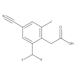 2-(4-Cyano-2-(difluoromethyl)-6-iodophenyl)acetic acid结构式
