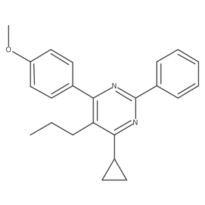 2-Phenyl-4-(4-methoxyphenyl)-5-propyl-6-cyclopropylpyrimidine Structure
