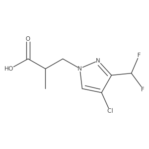 3-[4-chloro-3-(difluoromethyl)-1H-pyrazol-1-yl]-2-methylpropanoic acid结构式