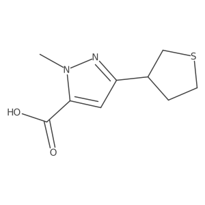 1-methyl-3-(thiolan-3-yl)-1H-pyrazole-5-carboxylic acid结构式