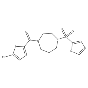 (4-((1H-imidazol-4-yl)sulfonyl)-1,4-diazepan-1-yl)(5-chlorothiophen-2-yl)methanone Structure