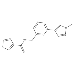 N-((5-(1-methyl-1H-pyrazol-4-yl)pyridin-3-yl)methyl)furan-3-carboxamide Structure