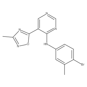 N-(4-bromo-3-methylphenyl)-5-(3-methyl-1,2,4-oxadiazol-5-yl)pyrimidin-4-amine Structure