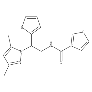 N-(2-(3,5-dimethyl-1H-pyrazol-1-yl)-2-(thiophen-2-yl)ethyl)furan-3-carboxamide结构式