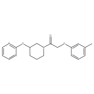 1-(3-(Pyrimidin-2-yloxy)piperidin-1-yl)-2-(m-tolyloxy)ethanone结构式