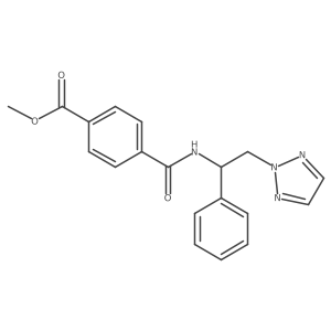 methyl 4-((1-phenyl-2-(2H-1,2,3-triazol-2-yl)ethyl)carbamoyl)benzoate Structure