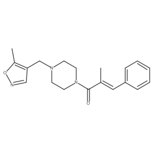 (E)-2-methyl-1-(4-((5-methylisoxazol-4-yl)methyl)piperazin-1-yl)-3-phenylprop-2-en-1-one Structure