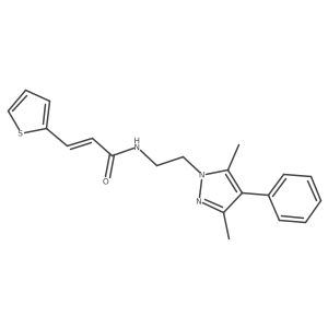 (E)-N-(2-(3,5-dimethyl-4-phenyl-1H-pyrazol-1-yl)ethyl)-3-(thiophen-2-yl)acrylamide Structure