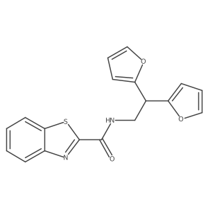 N-[2,2-bis(furan-2-yl)ethyl]-1,3-benzothiazole-2-carboxamide Structure