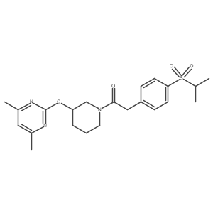 1-(3-((4,6-Dimethylpyrimidin-2-yl)oxy)piperidin-1-yl)-2-(4-(isopropylsulfonyl)phenyl)ethanone Structure