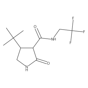4-tert-butyl-2-oxo-N-(2,2,2-trifluoroethyl)pyrrolidine-3-carboxamide Structure