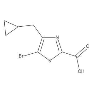 5-Bromo-4-(cyclopropylmethyl)-1,3-thiazole-2-carboxylic acid Structure