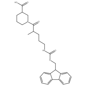 (3S)-1-[5-({[(9H-fluoren-9-yl)methoxy]carbonyl}amino)-2-methylpentanoyl]piperidine-3-carboxylic acid Structure