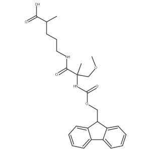 5-[2-({[(9H-fluoren-9-yl)methoxy]carbonyl}amino)-2-(methoxymethyl)propanamido]-2-methylpentanoic acid Structure