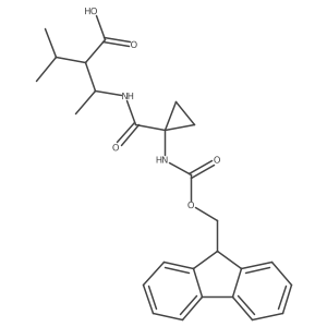 3-{[1-({[(9H-fluoren-9-yl)methoxy]carbonyl}amino)cyclopropyl]formamido}-2-(propan-2-yl)butanoic acid结构式