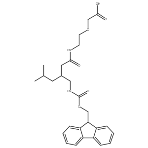 2-(2-{3-[({[(9H-fluoren-9-yl)methoxy]carbonyl}amino)methyl]-5-methylhexanamido}ethoxy)acetic acid Structure