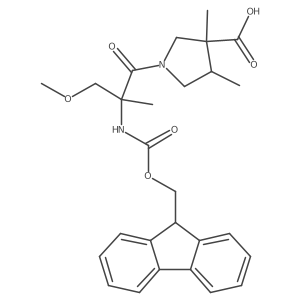 1-[2-({[(9H-fluoren-9-yl)methoxy]carbonyl}amino)-3-methoxy-2-methylpropanoyl]-3,4-dimethylpyrrolidine-3-carboxylic acid结构式