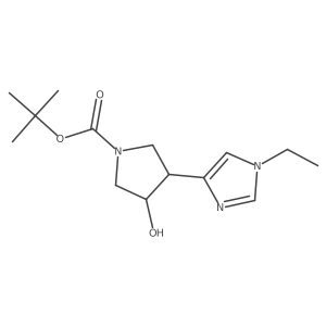 tert-butyl 3-(1-ethyl-1H-imidazol-4-yl)-4-hydroxypyrrolidine-1-carboxylate Structure