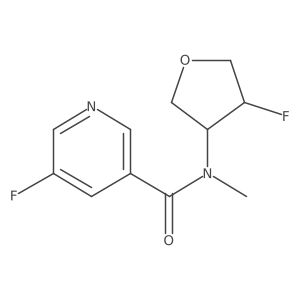 5-fluoro-N-(4-fluorooxolan-3-yl)-N-methylpyridine-3-carboxamide结构式