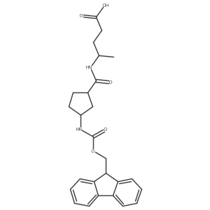 rac-4-{[(1R,3S)-3-({[(9H-fluoren-9-yl)methoxy]carbonyl}amino)cyclopentyl]formamido}pentanoic acid结构式