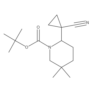Tert-butyl 2-(1-cyanocyclopropyl)-5,5-dimethylpiperidine-1-carboxylate结构式