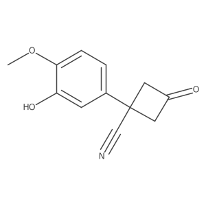 1-(3-Hydroxy-4-methoxyphenyl)-3-oxocyclobutane-1-carbonitrile结构式