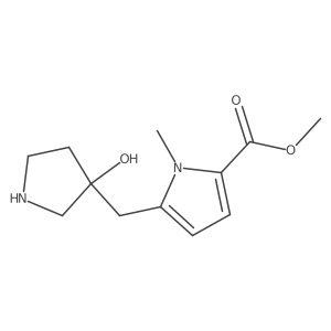 methyl 5-[(3-hydroxypyrrolidin-3-yl)methyl]-1-methyl-pyrrole-2-carboxylate结构式