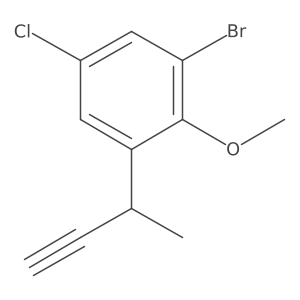 1-Bromo-3-(but-3-yn-2-yl)-5-chloro-2-methoxybenzene Structure