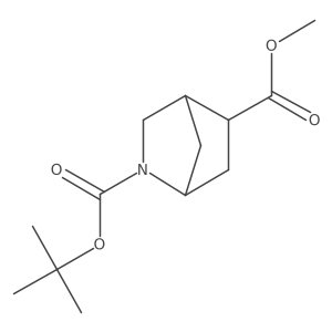 2-O-tert-butyl 5-O-methyl (1S,4R,5R)-2-azabicyclo[2.2.1]heptane-2,5-dicarboxylate结构式