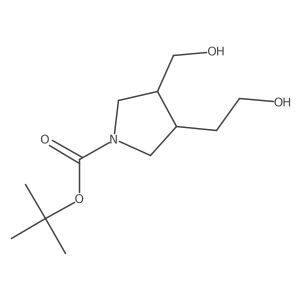 Tert-butyl 3-(2-hydroxyethyl)-4-(hydroxymethyl)pyrrolidine-1-carboxylate结构式