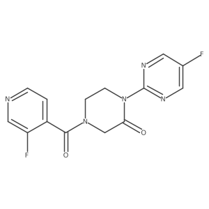 4-(3-Fluoropyridine-4-carbonyl)-1-(5-fluoropyrimidin-2-yl)piperazin-2-one结构式