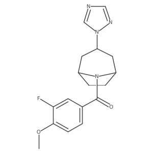 ((1R,5S)-3-(1H-1,2,4-triazol-1-yl)-8-azabicyclo[3.2.1]octan-8-yl)(3-fluoro-4-methoxyphenyl)methanone结构式