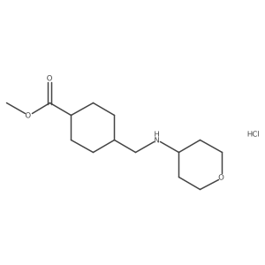 (1r,4r)-Methyl 4-(((tetrahydro-2H-pyran-4-yl)amino)methyl)cyclohexanecarboxylate hydrochloride Structure