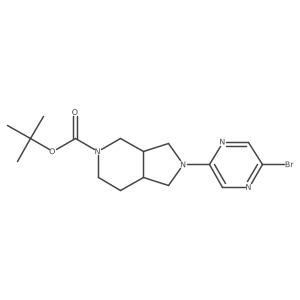 Tert-butyl (3aR,7aS)-2-(5-bromopyrazin-2-yl)-3,3a,4,6,7,7a-hexahydro-1H-pyrrolo[3,4-c]pyridine-5-carboxylate结构式