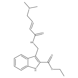 ethyl 3-{[(2E)-4-(dimethylamino)but-2-enamido]methyl}-1H-indole-2-carboxylate结构式