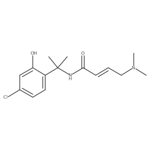 (2E)-N-[2-(4-chloro-2-hydroxyphenyl)propan-2-yl]-4-(dimethylamino)but-2-enamide结构式