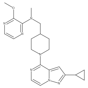 N-[(1-{2-cyclopropylpyrazolo[1,5-a]pyrazin-4-yl}piperidin-4-yl)methyl]-3-methoxy-N-methylpyrazin-2-amine Structure