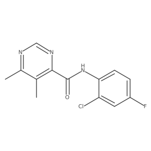 N-(2-Chloro-4-fluorophenyl)-5,6-dimethylpyrimidine-4-carboxamide结构式