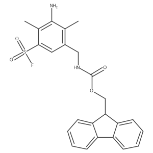 (9H-fluoren-9-yl)methyl N-{[3-amino-5-(fluorosulfonyl)-2,4-dimethylphenyl]methyl}carbamate结构式