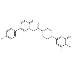 5-fluoro-2-[4-[2-[3-(4-fluorophenyl)-6-oxopyridazin-1-yl]acetyl]piperazin-1-yl]-6-methyl-5H-pyrimidin-4-one Structure