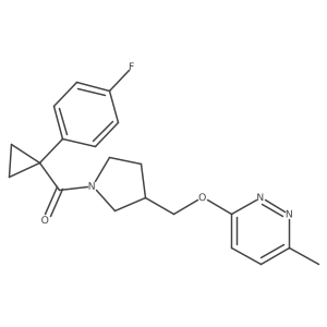 3-({1-[1-(4-Fluorophenyl)cyclopropanecarbonyl]pyrrolidin-3-yl}methoxy)-6-methylpyridazine结构式