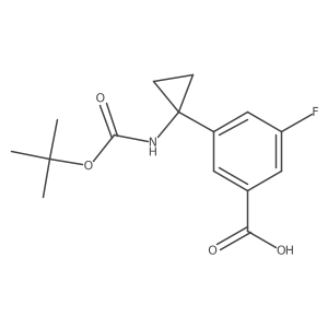 3-(1-{[(Tert-butoxy)carbonyl]amino}cyclopropyl)-5-fluorobenzoic acid Structure